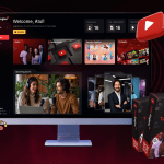 Tube Engine AI review – dashboard interface, product boxes, and mobile app display showing YouTube automation features.