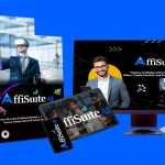 AffiSuite AI Review feature image showing software boxes and dashboard