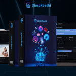 ShopReelAI Review feature image showing the AI tool dashboard and product interface