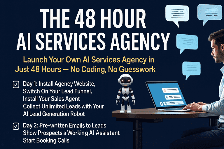 48 Hour AI Agency Review feature image showing AI services setup in 48 hours