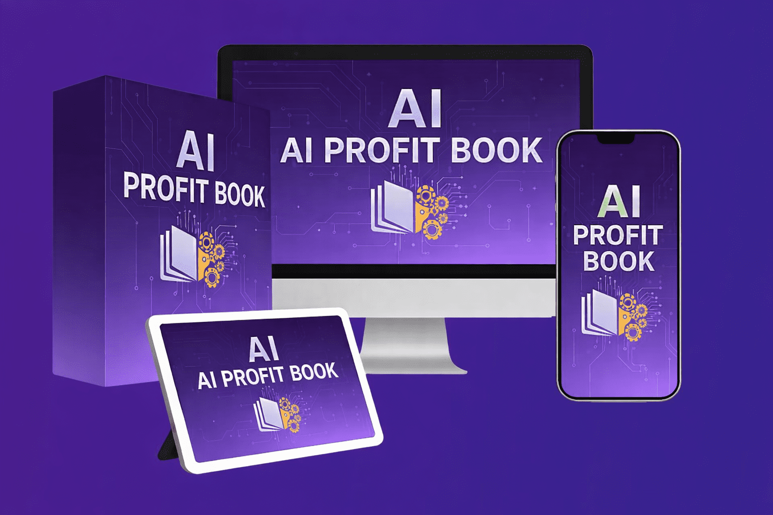 AI Profit Book Review showing AI ebook and flipbook software mockup