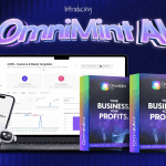 OmniMint AI Suite Review showing AI SaaS builder dashboard, white label software, and app monetization tools