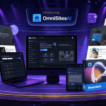 OmniSitesAI Review 2026 showing the AI-powered website builder dashboard and automation features