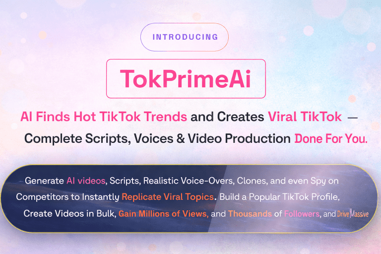 TokPrimeAI Review – AI tool that finds TikTok trends and creates viral TikTok videos
