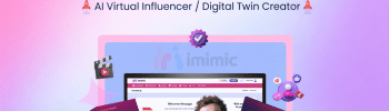iMimic Review 2026 dashboard showing AI virtual influencer and digital twin creator software interface