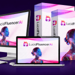 LucidFluencerAI Review 2026 featured image showing AI influencer software dashboard and product box mockups