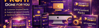 Prompts to Profit Review featured image showing Prompts to Profit Done For You AI content and funnel toolkit