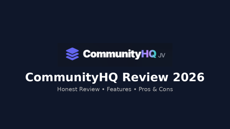 CommunityHQ Review 2026 dashboard preview showing community platform on laptop tablet and mobile devices