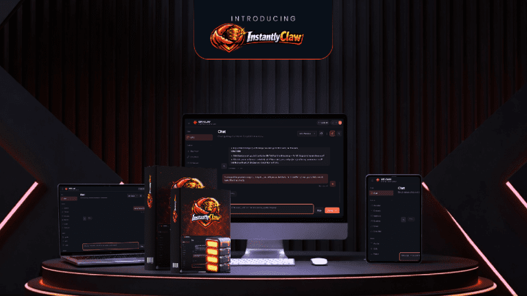 InstantlyClaw Review AI agent business dashboard interface showing multi-device automation system
