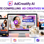 AdCreatify AI Review 2026 dashboard showing AI ad generator creating video and image ad creatives