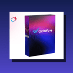 ClickWave Review 2026 3D product mockup showing AI traffic and affiliate marketing software