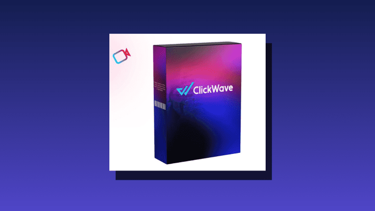 ClickWave Review 2026 3D product mockup showing AI traffic and affiliate marketing software