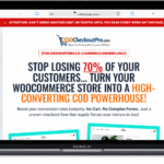 COD Checkout Pro Review showing WooCommerce one click COD checkout plugin interface on laptop screen