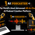 AI Podcaster Review 2026 dashboard showing AI podcast generator for creating audio and video podcasts with AI hosts and voices