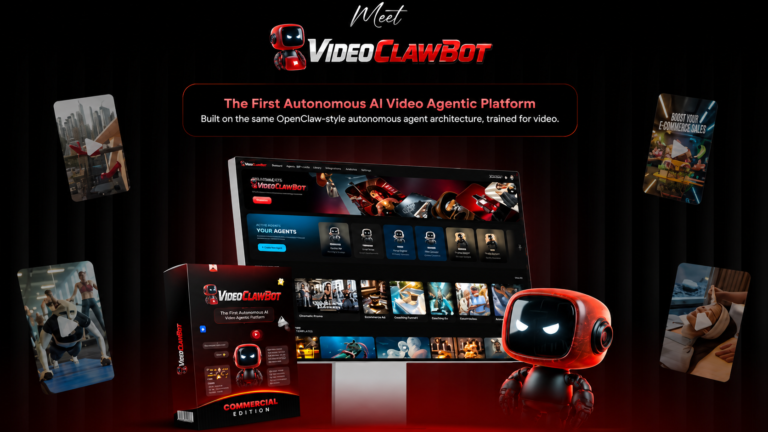 VideoClawBot Review 2026 dashboard showcasing AI video generator software and autonomous AI marketing automation platform