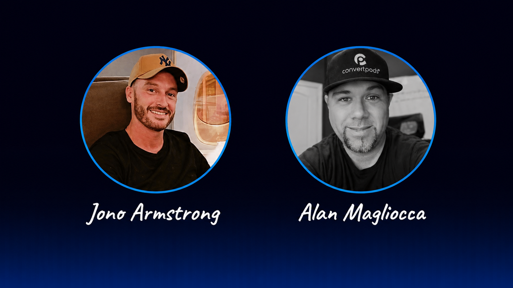 WebinarClonesAI Review product creators Jono Armstrong and Alan Magliocca