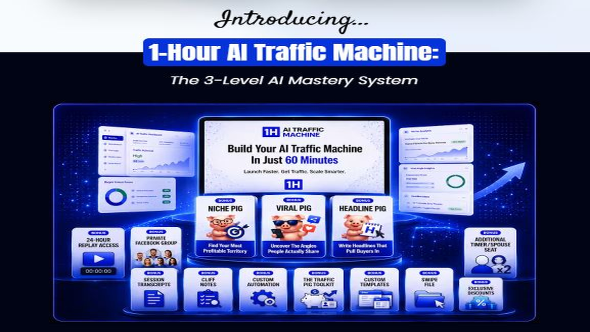 1H AI Traffic Machine Review 2026 dashboard and AI traffic generation training system overview