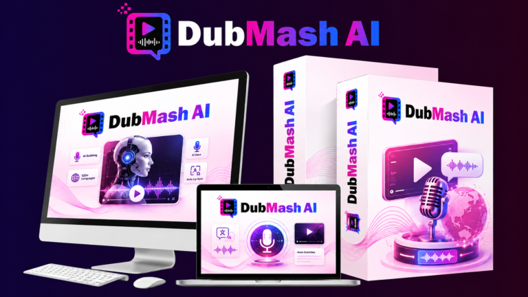 DubMash AI Review 2026 dashboard showing AI video dubbing software that translates and dubs videos into 120 plus languages with AI voices and automatic lip sync