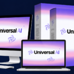 Universal AI Review 2026 showing the Universal AI dashboard, software package, and all-in-one AI platform features