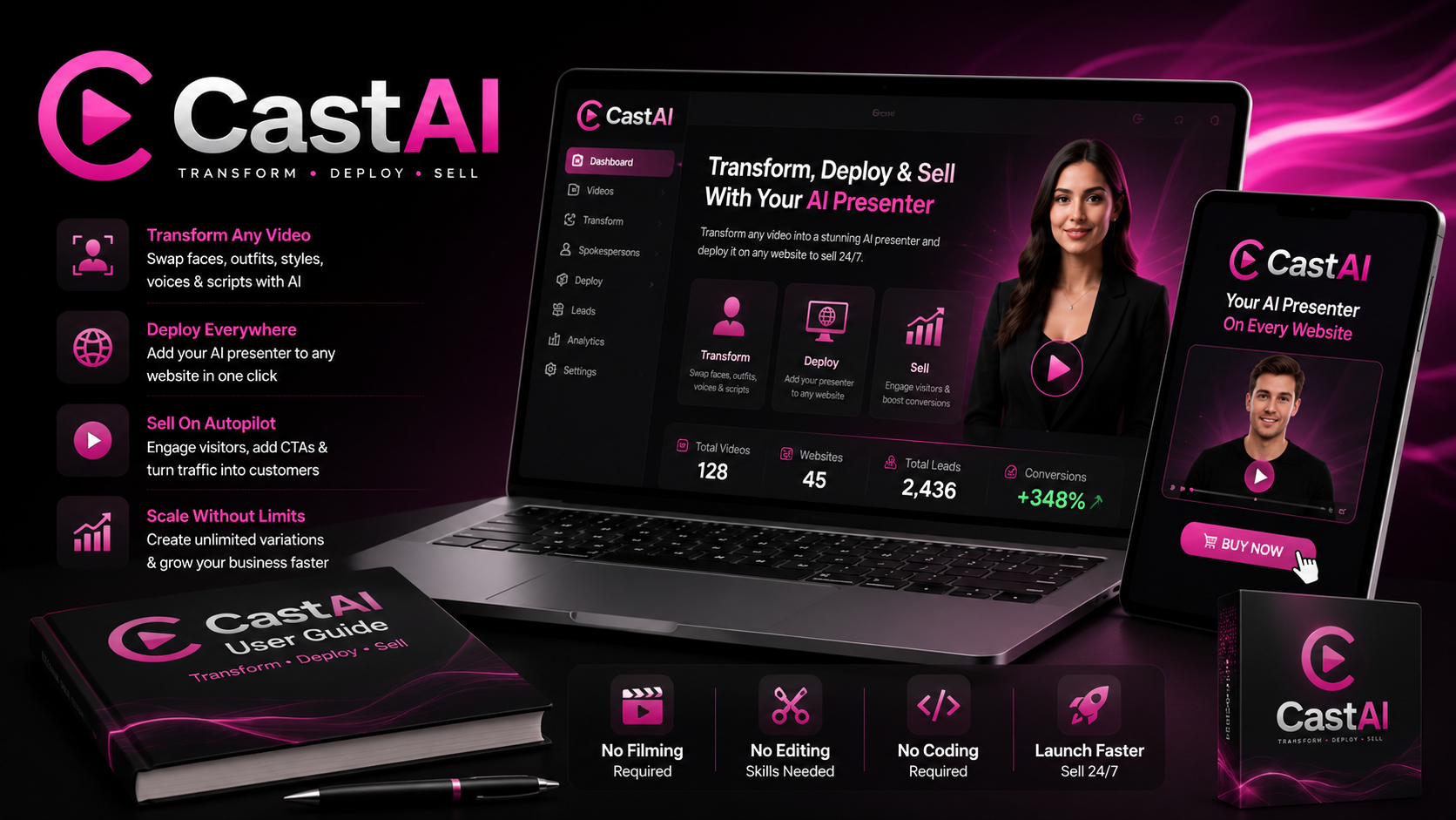 CastAI Review 2026 AI video platform and website presenter software