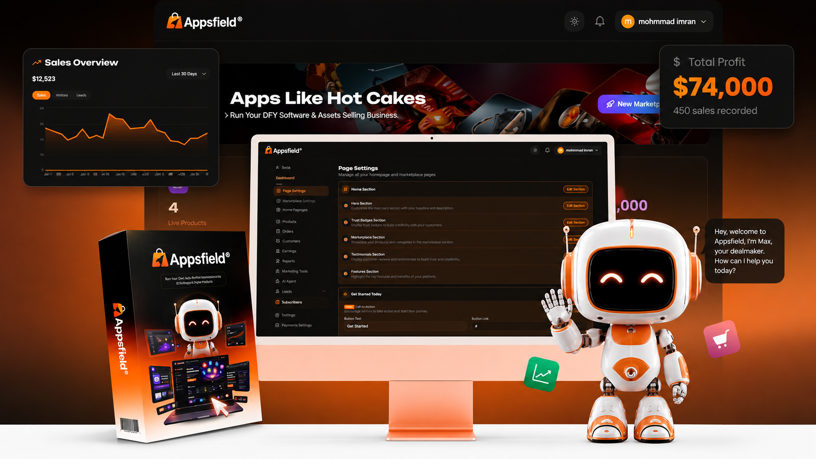 AppsfieldAI Review 2026 AI Store Builder dashboard and pricing