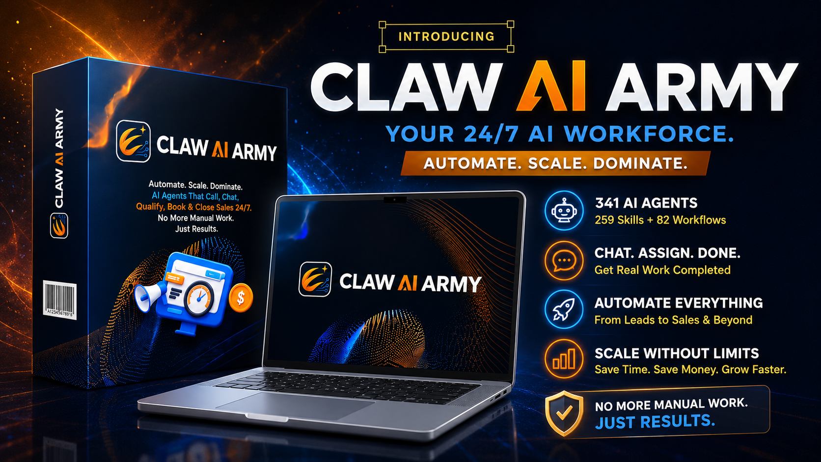 Claw AI Army Review 2026 featuring the AI workforce software and 341 AI agents