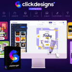 ClickDesigns review 2026 featuring AI-powered graphic design software and templates