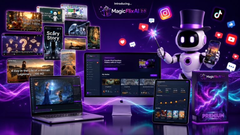 MagicFlixAI 2.0 Review 2026 AI faceless video generator dashboard and features