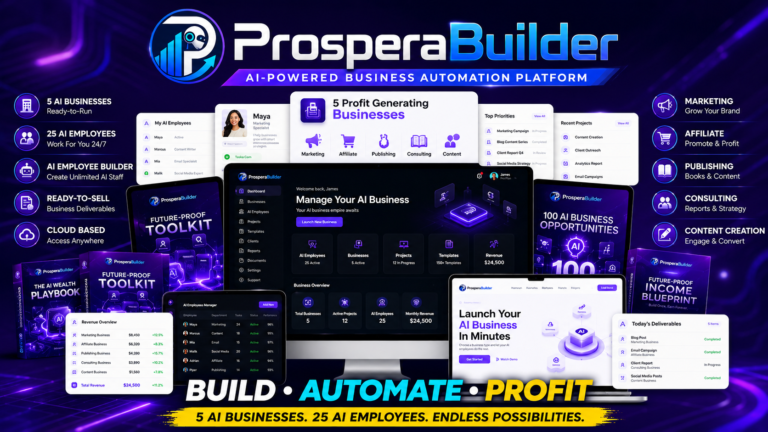 ProsperaBuilder Review 2026 – AI Business Automation Platform with 5 AI Businesses and 25 AI Employees