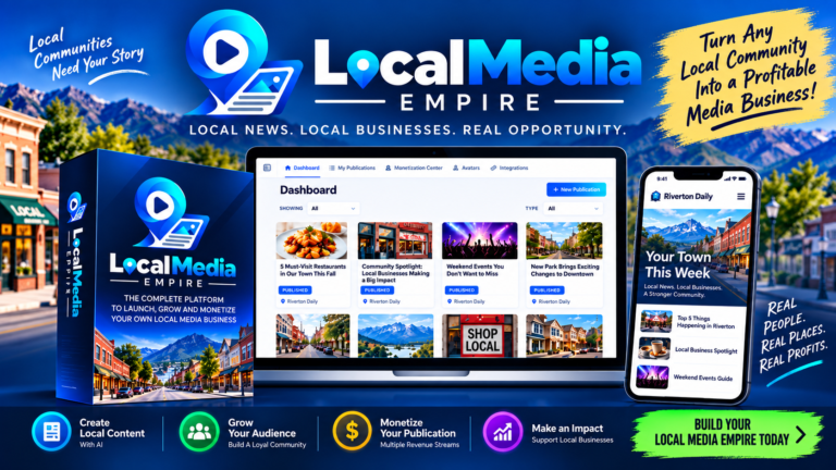 Local Media Empire Review 2026 featuring AI powered local media publishing platform