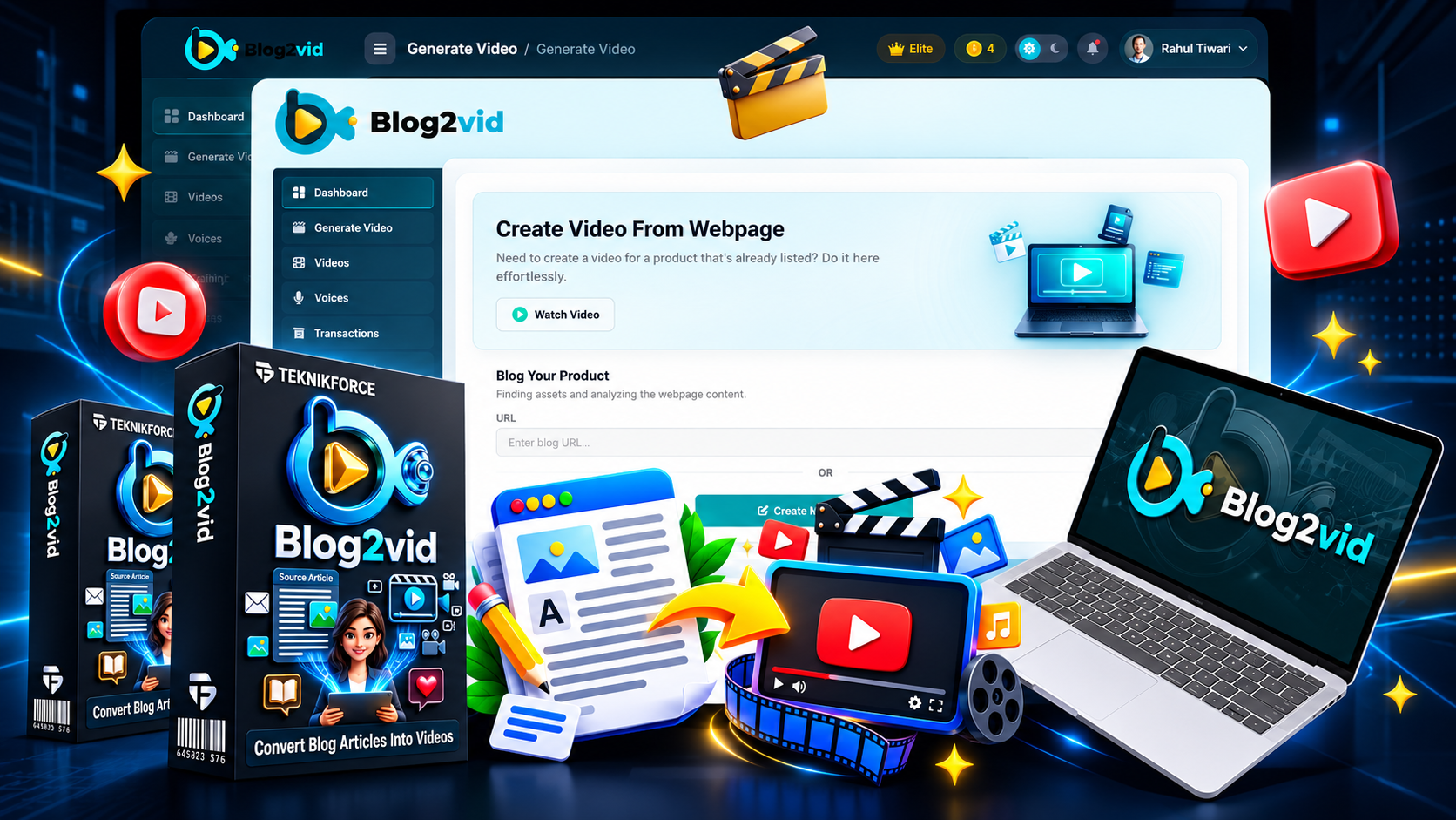 Blog2Vid Review 2026 - AI blog to video creation software