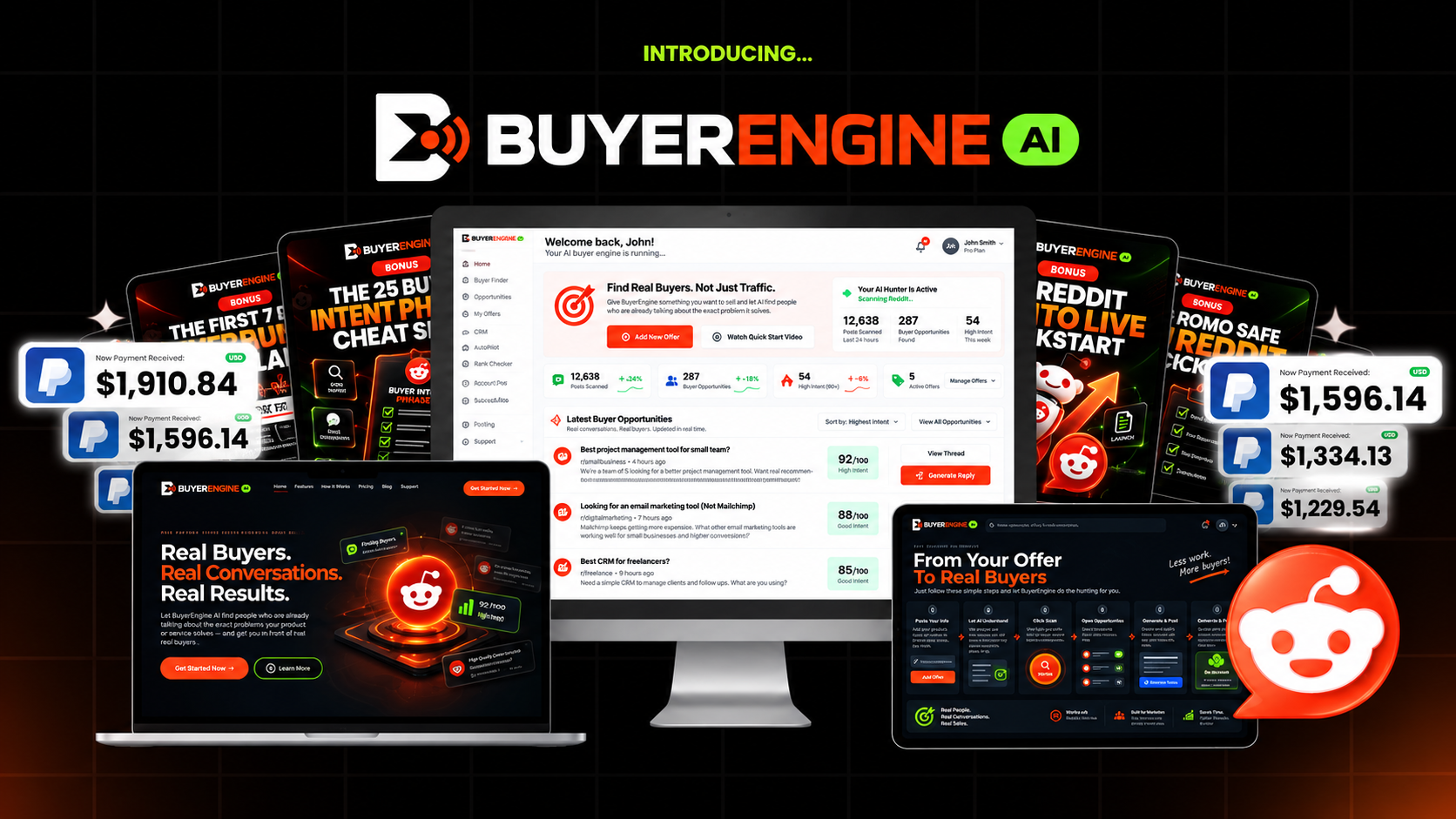 BuyerEngine AI Review 2026 product image showing AI-powered Reddit buyer intent platform